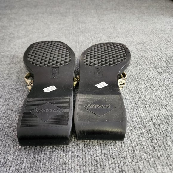 Aerosol Sandals Womens Size 8 Faux Snake Strappy Square Heel New With Box Slides - Picture 4 of 9